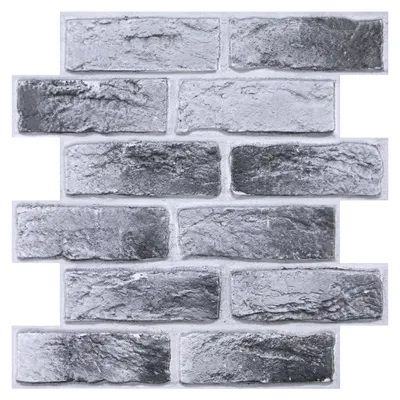 Produktbild von 3D-Selbstklebe-Wandpaneele, 10 Stück, 30 x 30 cm, Wandverkleidung in Steinoptik, wasserfest, hochwertige PVC-Selbstklebe-Ziegelwandpaneele für die Innenwandgestaltung