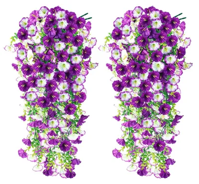 Productafbeelding van Kunstplanten - Petunia's met een natuurgetrouwe uitstraling - Decoratie voor binnen- en buiten gebruik - 4 stuks, 76 cm