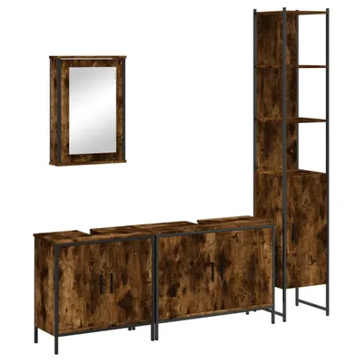 Produktbild von 4-tlg. Badmöbel-Set Räuchereiche Holzwerkstoff