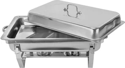 Image de Réchauffeur de repas Chafing Dish Récipient de maintien au chaud Buffet Récipient de chauffage en acier inoxydable Réchauffeur de repas 56 * 34cm Hôtel