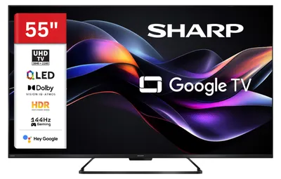 Produktbild von Sharp 55HR7765E QLED Fernseher 55 Zoll Google Smart TV HDR Dolby Vision 4K UHD 144Hz Gaming (2026)