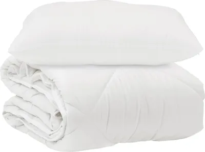 Produktbild von vidaXL Bettdecke mit Kissen 2 pcs Weiß Mikrofaser