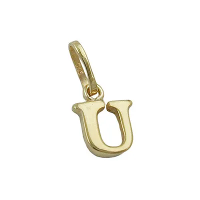 Produktbild von Anhänger 8x6mm Buchstabe U glänzend 9Kt GOLD gold 8x6mm