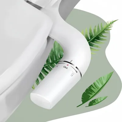 Produktbild von WC Bidet Dusche Aufsatz, Zweidüsen Bidetbrause mit Druckregelung, Einziehbare selbstreinigende, WC-Sitz Aufsatz