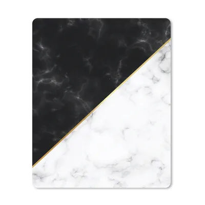 Produktbild von MuchoWow® Mauspad Mousepad Marmor - Weiß - Schwarz - Gold 19x23 cm - Mousepads - Maus Mat - Pad - Mausunterlage - Mauspads - Spielen