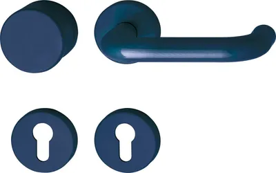 Produktbild von Türbeschlag 111.23R/122.23 Wechselgarnitur | Türgriff für Innentür auf Rosette PZ | stahlblau