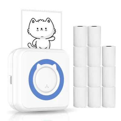 Mini-Drucker Fotodrucker für Smartphone Bluetooth Sofortbild-Thermodrucker mit 11 Thermopapier Kompatibel mit iOS Android