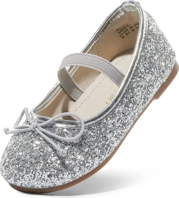 Produktbild von DREAM PAIRS Mädchen-Blumenmädchen-Kleiderschuhe für Hochzeit, Party,Size 31,Silber,Belle_01-1