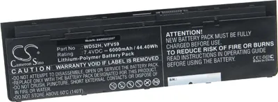 Produktbild von vhbw Akku Ersatz für Dell 0KWFFN, 0J31N7, 0W57CV, 451-BBFY, 451-BBFW, 451-BBFV, 451-BBFT, 451-BBFX für Notebook (6000 mAh, 7,4 V, Li-Polymer)