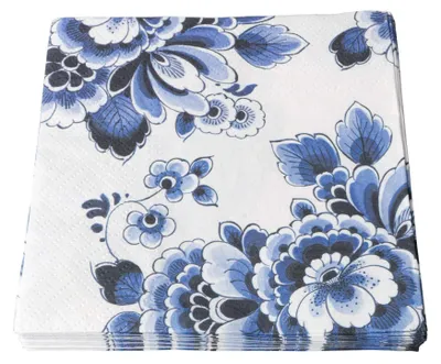 Heinen Delfts Blauw – Servietten Blumen – Bild 1