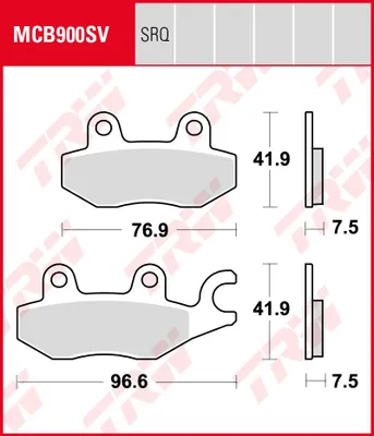 Obrázek produktu pro Sada brzdových destiček TRW MCB900SV Ninja 400 EX400G
