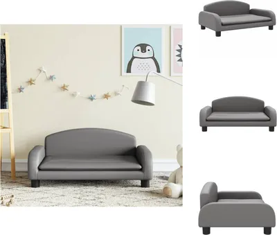 Produktbild von vidaXL Kindersofa Grau 70x45x30 cm Kunstleder -  Baby- & Kleinkindmöbel