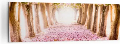 Produktbild von Bild auf Leinwand - Leinwandbild - Baum Blumen Kirsche Natur - 160x50cm - Wand Bild - Wanddeko - Leinwanddruck - Bilder - Kunstdruck - Wanddekoration - Leinwand bilder - Wandkunst - AB160x50-2794