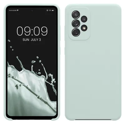 Produktbild von kwmobile Handyhülle für Samsung Galaxy A72 Hülle - Case Silikon - Kabelloses Laden - Schutzhülle Cover in Cool Mint