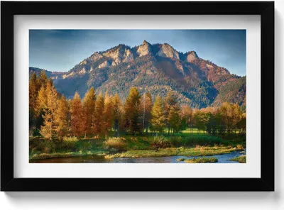Produktbild von Gipfel der Drei Kronen Berge– Wandbild mit Rahmen – Gerahmtes Bild  – Wanddekoration – 30x20 cm –  Schwarz Rahmen