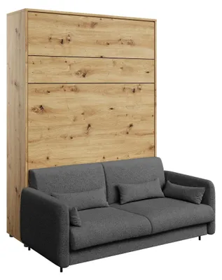 Produktbild von Furniture24 Schrankbett Mit Sofa Bed Concept 160X200 Cm Lenart Bett Im Schrank Klapbett Artisan Eiche/Graphit