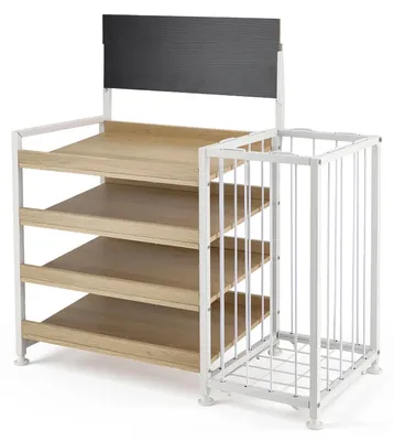 Productafbeelding van Snoeprek, 4-laags organizer, houten toonbankrek, WIT
