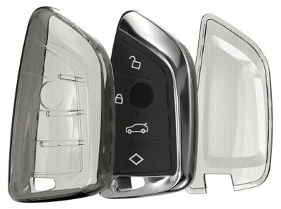 Produktbild von kwmobile Schlüsselhülle für BMW 3-Tasten Smart Key Autoschlüssel Hülle - Autoschlüssel Schlüssel Hülle aus TPU Silikon - Schlüsselschutz Gehäuse in