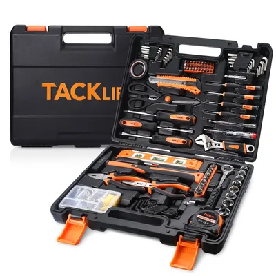 Produktbild von Tacklife TLHTS01HD - 142-teiliges Werkzeugset für den Hausgebrauch, mit vielen Werkzeugtypen und perfekt für die meisten Heimwerkerarbeiten