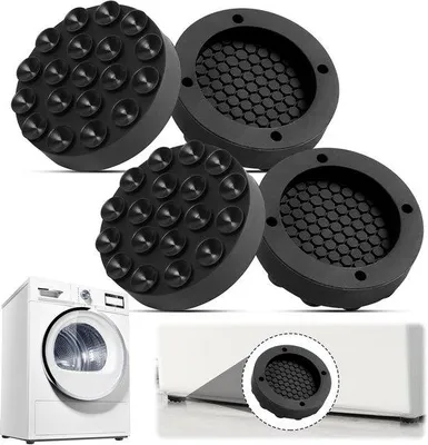 Immagine prodotto di Supporti stabilizzatori per lavatrice e asciugatrice - Silenziatori - Tappetini antiscivolo - Tappetini in gomma per silenziatori - Ammortizzatori per lavatrice - Extra spessi - Piedini per lavatrice e asciugatrice - Silenziatori per lavatrice - Antivibrazioni - Vibrazioni - Cuscinetti antivibrazioni - Antiscivolo