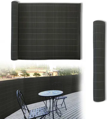 Obrázek produktu pro LARS360, ochranná fólie z PVC, 160x300 cm, bambusový design – plotová clona, ochrana proti větru a pohledům, vhodná do zahrady, na balkon a terasu, barva antracit