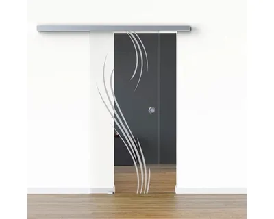 Produktbild von Pertura Glasschiebetür Komplettset Glera Essence 01 900x2050 mm Links inkl. Beschlag Selir Aluminium Edelstahloptik,Grif