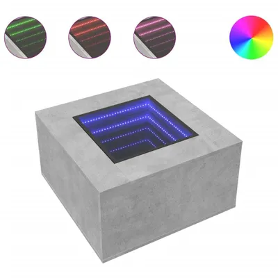 Produktbild von vidaXL LED-Couchtisch Betongrau 60x60x40 cm Holzwerkstoff