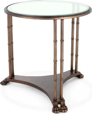 Produktbild von Casa Padrino Luxus Barock Beistelltisch mit Glasplatte Bronze Ø 62 x H. 64 cm