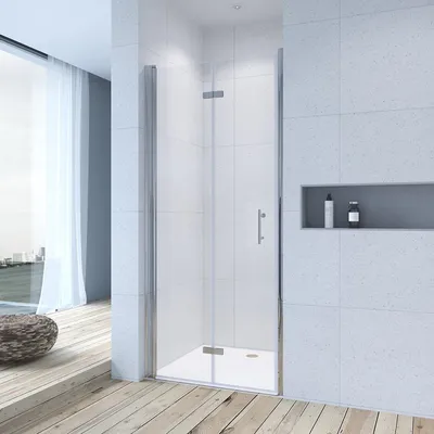 Produktbild von AQUALAVOS Duschtrennwand Drehfalttür Nische 120x197cm Nano Beschichtung Duschtür Echtglas