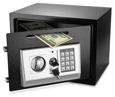 Immagine prodotto di Cassaforte elettronica con serratura a combinazione - 7,56 kg - Acciaio legato - Nero - Da montare a parete