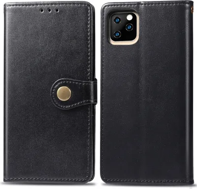 Produktbild von Mobigear Snap Button iPhone 11 Hülle Klapphülle Geldbörse - Schwarz