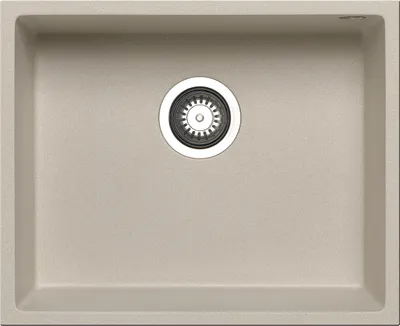 Produktbild von PYRAMIS Spüle TETRAGON 50x40 in BEIGE für die Unterbaumontage / Granitspüle / Steinspüle / Ausschnitt 500 x 400 mm