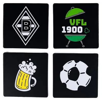 Produktbild von VfL Borussia Mönchengladbach BMG Untersetzer 4er Set "Grillparty"