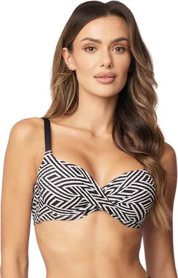 Produktbild von Vivisence Bikini Push-Up BH Dame Bademode Geblümt Regulierbar Klassisch EU 3222, Schwarz,80C
