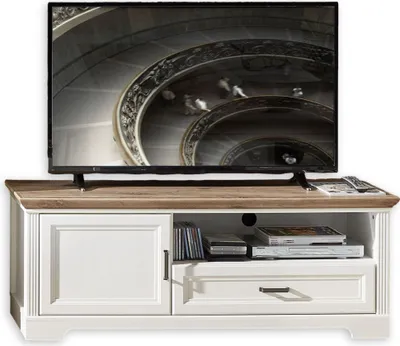 Produktbild von TV-Lowboard - Artisan Eiche Nachbildung - Piniedekor hell - B 143 cm
