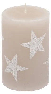 Produktbild von Stumpenkerze "Multistern" Taupe 100/68 mm