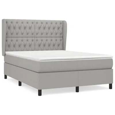Productafbeelding van vidaXL Boxspringbed met matras, lichtgrijs, 140x200 cm, gestoffeerd