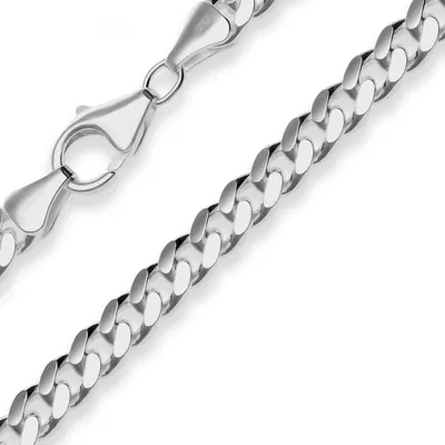 Produktbild von 5,9mm Armband Panzerkette oval diamantiert aus 925 Silber rhodiniert 21cm