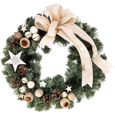Productafbeelding van Creative Home krans Kunstmatige Adventskrans Champagne, Ronde krans ∅35cm