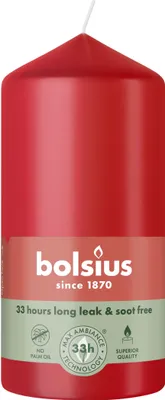 Produktbild von Bolsius Stumpenkerze Ø 5,8 x 12 cm zartes rot