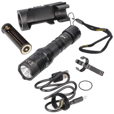 Produktbild von Nitecore P20i UV LED-Taschenlampe, 4x UV-LEDs, für Forensik, Begutachtungen, Dokumentenprüfung, Währungserkennung, 21700 Li-Ion Akku Typ NL2140i 4000mAh