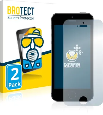 Produktbild von 2x BROTECT Schutzfolie für Apple iPhone 5 / 5S / 5C / SE 2016 Displayschutz Displayschutzfolie Folie Matt Entspiegelungsfolie