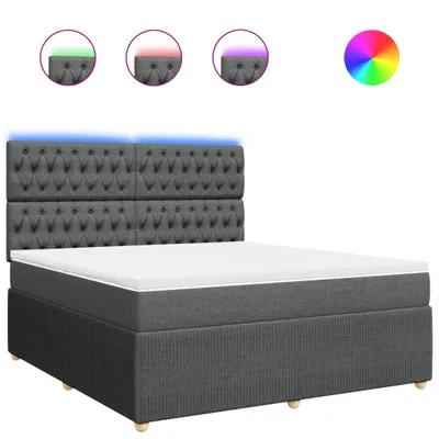 Produktbild von vidaXL Boxspringbett mit Matratze Dunkelgrau 180x200 cm Stoff