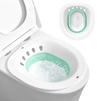 Productafbeelding van Bidet-inzetstuk, inklapbaar zitbad voor het toilet, draagbaar zitbad voor de behandeling van hemorroïden, postnatale verzorging, zwangere vrouwen, hemorroïden