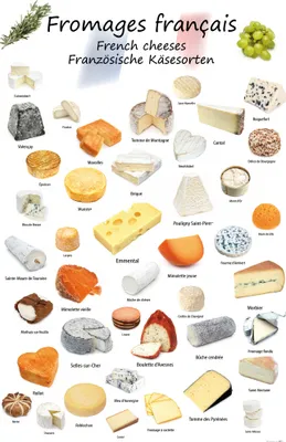 Obrázok produktu pre Umelecký obraz na výtlačok - Francúzske syry (120 x 80 cm)