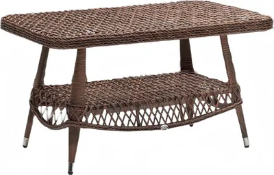 Produktbild von Couchtisch Braun Terrasse  Design Tische Möbel Luxus Beistelltisch Rattan Modern