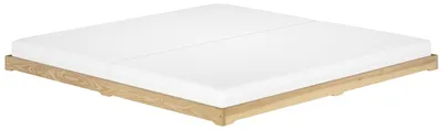 Produktbild von Extra großes und niedriges Futonbett 200x200 Holzbett Esche lackiert V-60.47E-20Rollrost und Matratze inkl.