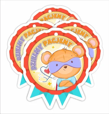 Imagen del producto de Medalla de papel - Super Oso Valiente, paquete de 4 unidades
