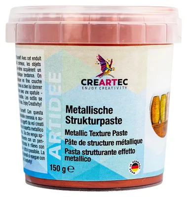 Produktbild von CREARTEC Metallische Strukturpaste kupfer seidenmatt - 150g - selbstklebende Spachtelmasse in einem metallischen Look - 7823687