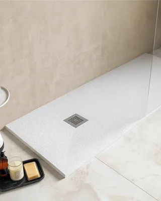 Immagine prodotto di Piatto Doccia 80x120 Desio effetto pietra in Mineralmarmo Bianco